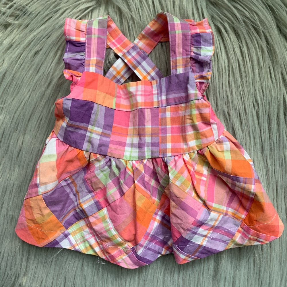 **Moving Sale** Janie & Jack Plaid Ruffled Sleeveless Cotton Top